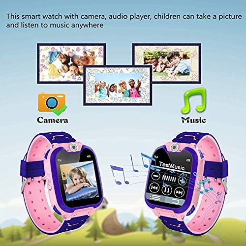 Kids Games Smartwatch Phone - 1.44'' HD Touch Screen Boys Girls Watch with MP3 Player 2 Way Call Camera Clock Voice-Record Calculator for Students Back to School Learning Birthday Gifts, Pink - Image 5