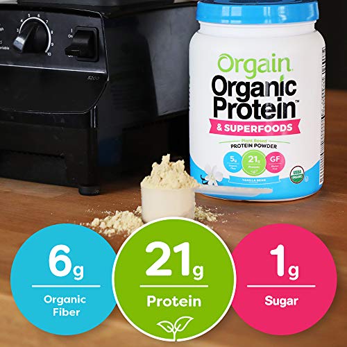 Orgain Organic Plant Based Protein + Superfoods Powder, Vanilla Bean - Vegan, Non Dairy, Lactose Free, No Sugar Added, Gluten Free, Soy Free, Non-GMO, 1.12 Lb - Image 5