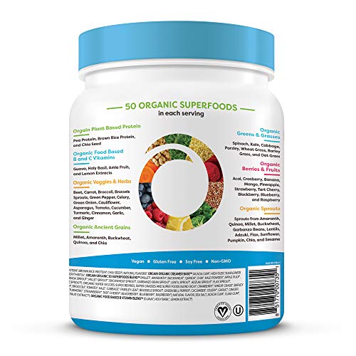 Orgain Organic Plant Based Protein + Superfoods Powder, Vanilla Bean - Vegan, Non Dairy, Lactose Free, No Sugar Added, Gluten Free, Soy Free, Non-GMO, 1.12 Lb - Image 8