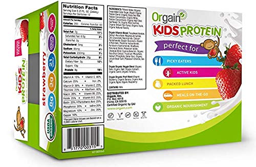 Orgain Organic Kids Protein Nutritional Shake, Strawberry - Great for Breakfast & Snacks, 21 Vitamins & Minerals, 10 Fruits & Vegetables, Gluten Free, Soy Free, Kosher, Non-GMO, 8.25 Ounce, 12 Count - Image 11