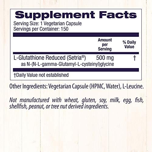 Healthy Origins L-Glutathione (Setria) 500 mg, 150 Veggie Caps - Image 5