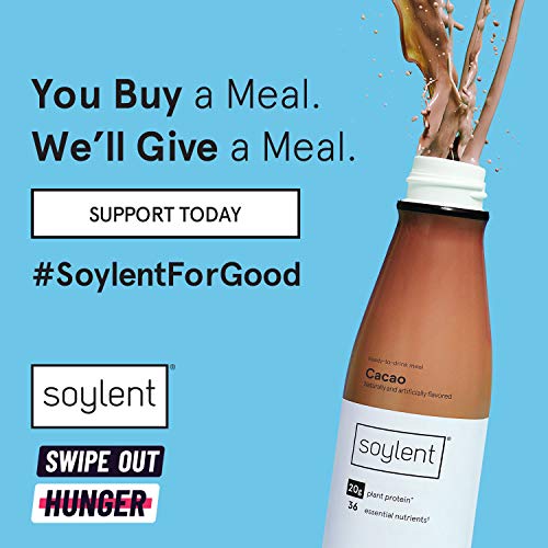 Soylent Cacao (Chocolate) Plant Protein Meal Replacement Shake, 14 fl oz, 12 Bottles - Image 8