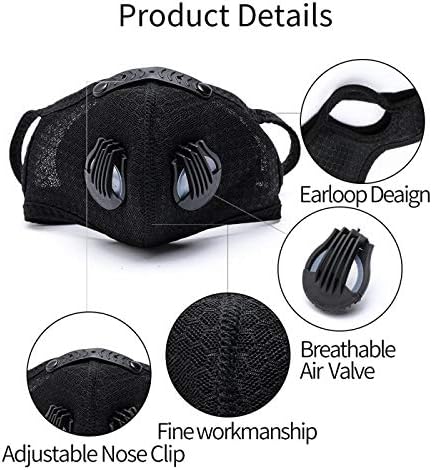 GORTES 1children's bicycle face towel, 2 adult breathing valves, haze dust facial health exercise protection with 2 filters - Image 2