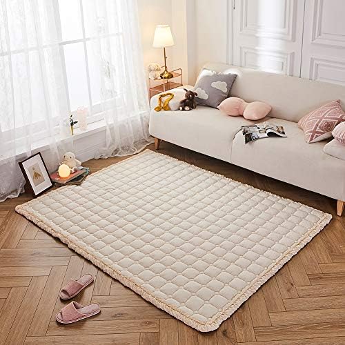Puff Plush Baby Play Mat, Nursery Area Rug Large Activity Mat, Large Floor Rug for Boys Girls Toddlers, Soft Tummy Time Mat, Exercise Yoga Mat for Bedroom Living Room (Solid Beige) - Image 2