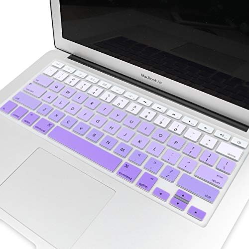 Batianda New Ombre Color Keyboard Cover Protector Silicone Skin for Old MacBook Air 13" MacBook Pro 13" 15" 17" (with or w/Out Retina Display) - White to Purple - Image 5