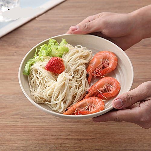 4pcs Set 7.9'' Round Food Plate Dish Saucer Healthy Wheat Straw Eco Friendly Biodegradable Unbreakable Dinner Plates Dinnerware Dishes Set - Image 4