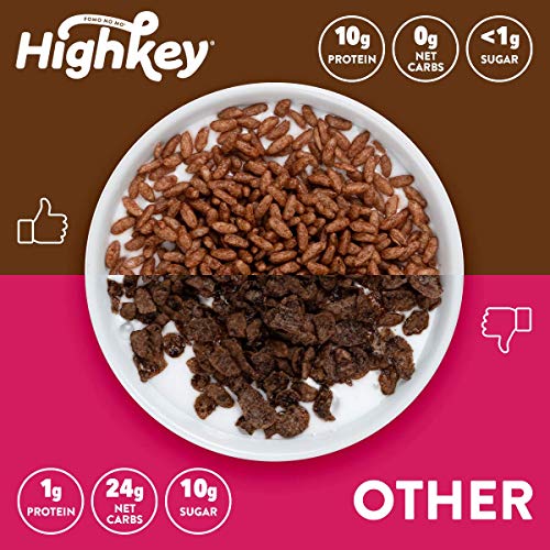 HighKey Protein Snacks - Keto Breakfast Cereal - 0 Net carb & Zero Sugar, Grain & Gluten Free Cereals Snack - Non GMO Food - Paleo, Diabetic, Ketogenic Friendly Flakes - Healthy Grocery Foods - Cocoa - Image 4