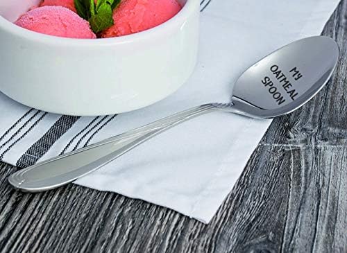 My Oatmeal Engraved Spoon For Cereal Lovers Healthy Eating Fitness Goals Foodie Oats Spoon Gift My oatmeal Gift Food Lovers Gift Idea - Image 2