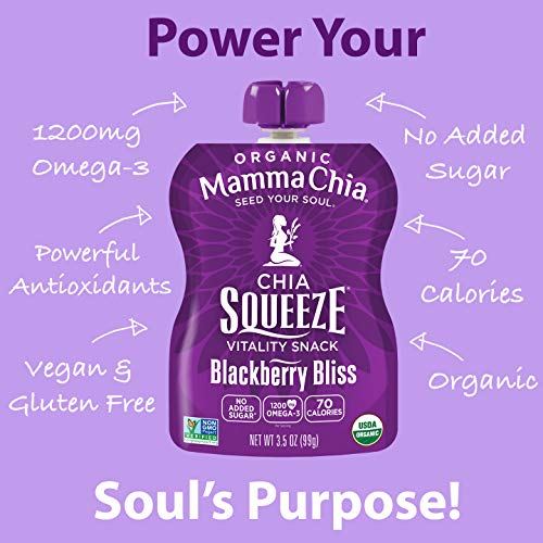 Mamma Chia Organic Vitality Squeeze Snack, Blackberry Bliss, 8 Count (Pack of 2) - Image 2