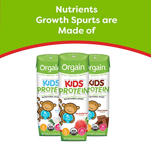 Orgain Organic Kids Protein Nutritional Shake, Strawberry - Great for Breakfast & Snacks, 21 Vitamins & Minerals, 10 Fruits & Vegetables, Gluten Free, Soy Free, Kosher, Non-GMO, 8.25 Ounce, 12 Count - Image 9