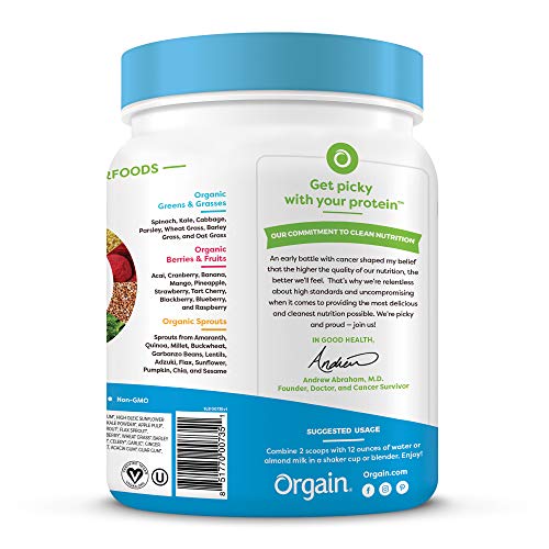 Orgain Organic Plant Based Protein + Superfoods Powder, Vanilla Bean - Vegan, Non Dairy, Lactose Free, No Sugar Added, Gluten Free, Soy Free, Non-GMO, 1.12 Lb - Image 9
