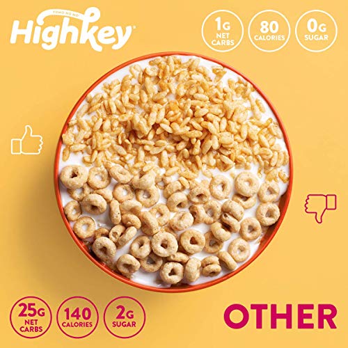 HighKey High Protein Keto Cereal - Low Carb 1g Healthy Snacks - Sugar Free Breakfast - Gluten Free Snack Food - Paleo, Diabetic, Healthy, Ketogenic Diet Friendly Grocery Cereals & Foods - Honey Nut - Image 6