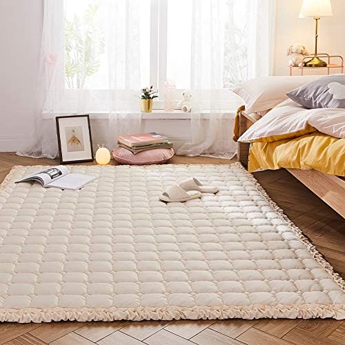 Puff Plush Baby Play Mat, Nursery Area Rug Large Activity Mat, Large Floor Rug for Boys Girls Toddlers, Soft Tummy Time Mat, Exercise Yoga Mat for Bedroom Living Room (Solid Beige) - Image 5