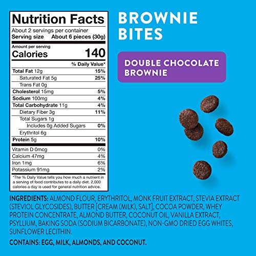 HighKey Snacks Keto Low Carb Food Chocolate Brownie Cookie Bites - Paleo, Diabetic Diet Friendly - Gluten Free, Low Sugar Dessert Treats & Sweets & Ketogenic Products Healthy Protein Brownies, Pack of 3 - Image 5