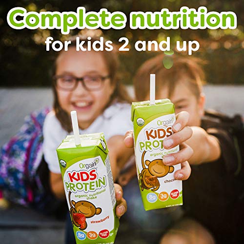 Orgain Organic Kids Protein Nutritional Shake, Strawberry - Great for Breakfast & Snacks, 21 Vitamins & Minerals, 10 Fruits & Vegetables, Gluten Free, Soy Free, Kosher, Non-GMO, 8.25 Ounce, 12 Count - Image 6