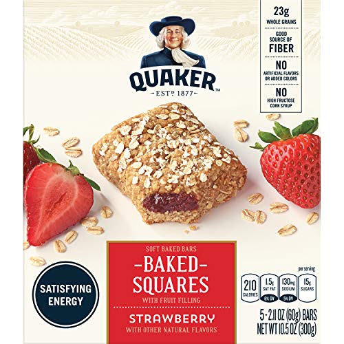 Quaker Breakfast Squares, Variety Pack, Apple Cinnamon & Strawberry, Pack of 4 Boxes, 5 Bars Per Box - Image 4