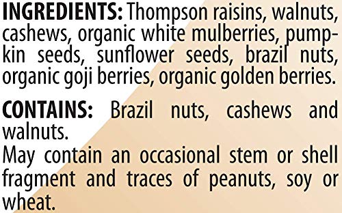 Raw Superfoods Trail Mix - The Works (Goji Berries, Golden Berries, Mulberries, Raisins, Brazil Nuts, Cashews, Walnuts, Pumpkin and Sunflower Seeds) - Image 7