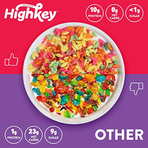HighKey Protein Snacks - Keto Breakfast Cereal - 0 Net Carb & Zero Sugar, Gluten & Grain Free Cereals Snack Food - Paleo, Diabetic, Ketogenic Diet Friendly Pebbles - Healthy Grocery Foods - Fruity - Image 4