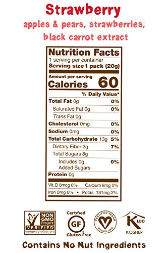 BEAR - Real Fruit Yoyos - Strawberry - 0.7 Ounce (12 Count) - No added Sugar, All Natural, non GMO, Gluten Free, Vegan - Healthy on-the-go snack for kids & adults - Image 4