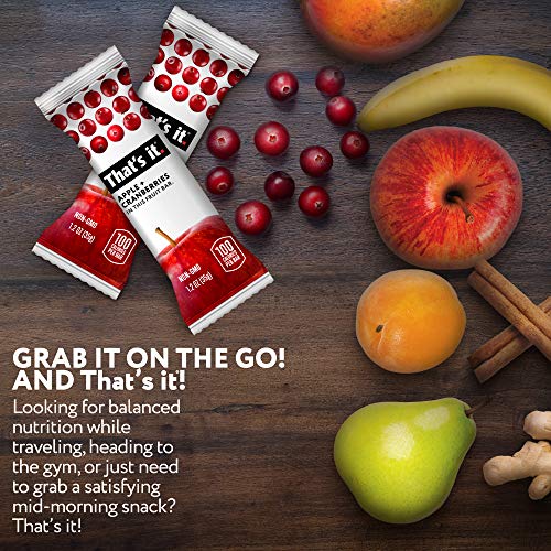 That's it. Apple+Cranberry 100% Natural Real Fruit Bar, Best High Fiber Vegan, Gluten Free Healthy Snack, Paleo for Children & Adults, No Preservatives Energy Food (12 Pack) - Image 6