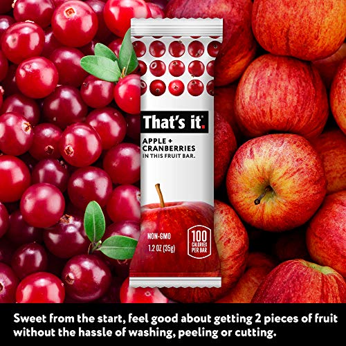 That's it. Apple+Cranberry 100% Natural Real Fruit Bar, Best High Fiber Vegan, Gluten Free Healthy Snack, Paleo for Children & Adults, No Preservatives Energy Food (12 Pack) - Image 4