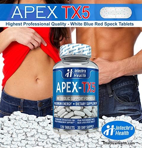 APEX-TX5 Weight Management Dietary Supplement 120 White Blue Red Speck Tablets Made in the USA Highest Professional Quality - Image 3