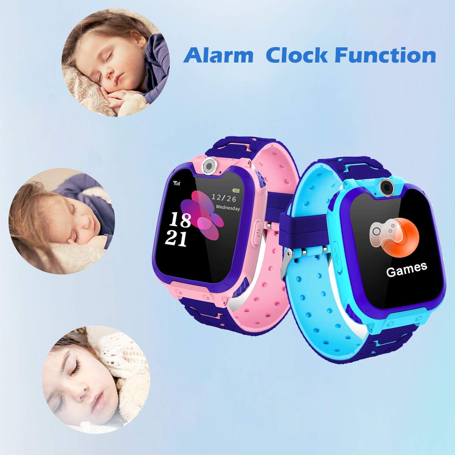 Kids Games Smartwatch Phone - 1.44'' HD Touch Screen Boys Girls Watch with MP3 Player 2 Way Call Camera Clock Voice-Record Calculator for Students Back to School Learning Birthday Gifts, Pink - Image 6