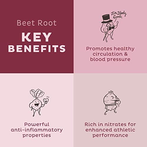 KOS Organic Beet Root Capsules 1500mg - Natural Nitric Oxide Booster Superfood Powder - Supports Healthy Circulation, Lower Blood Pressure, Energy Levels - 180 Capsules - Image 4