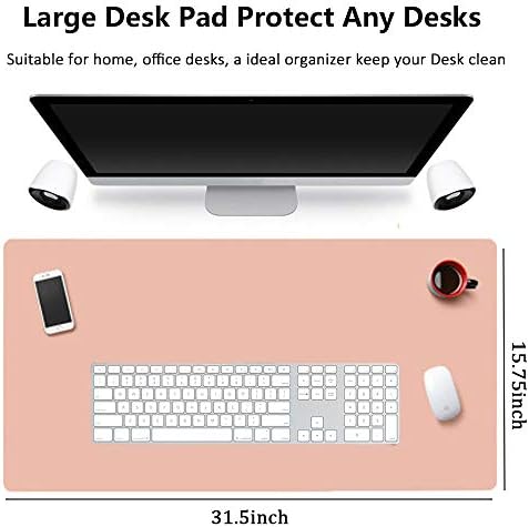 Aisakoc Large Desk Pad, 31.5" x 15.75" Non-Slip PU Leather Desk Mouse Pad Waterproof Desk Pad Protector, Dual-Side Use Desk Writing Mat for Office Home - Image 2