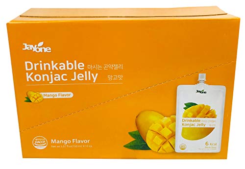 Jayone Drinkable Konjac Jelly (10 Packs of 150ml) - Healthy and Natural Weight Loss Diet Supplement Foods, 0 Gram Sugar, Low Calorie, Only 6 kcal Each Packets (Mango) - Image 2