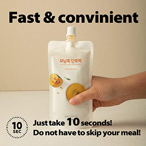 INTAKE Morning Porridge / Healthy Simple On-the-Go Meal / Korean Style / 7 Packs X 130g (Sweet Pumpkin & Rice) - Image 4