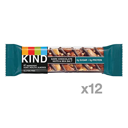 KIND Bars, Dark Chocolate Nuts & Sea Salt, Gluten Free, Low Sugar, 1.4 Ounce, 12 Count - Image 2