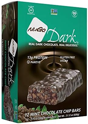 NuGo Dark Chocolate Mint Chocolate Chip, 13g Vegan Protein, 200 Calories, Gluten Free, 12 Count - Image 3