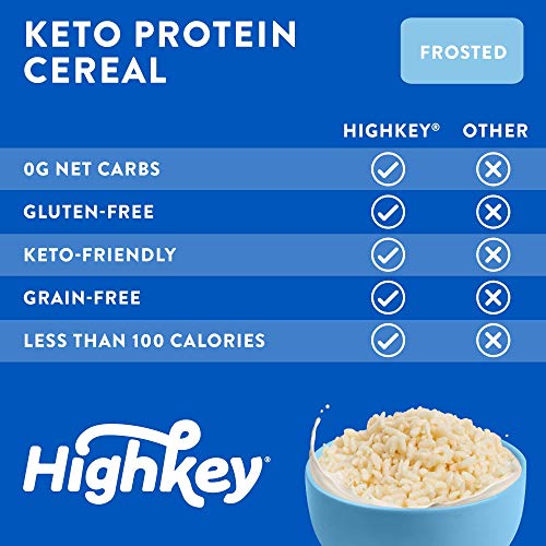 HighKey Keto Protein Breakfast Cereal - 0 Net Carb & Zero Sugar, Grain & Gluten Free Cereals Snack - Non GMO Food - Paleo, Diabetic, Ketogenic Diet Friendly Flakes - Healthy Grocery Foods - Frosted - Image 6