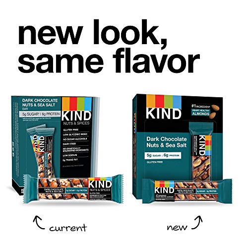 KIND Bars, Dark Chocolate Nuts & Sea Salt, Gluten Free, Low Sugar, 1.4 Ounce, 12 Count - Image 6