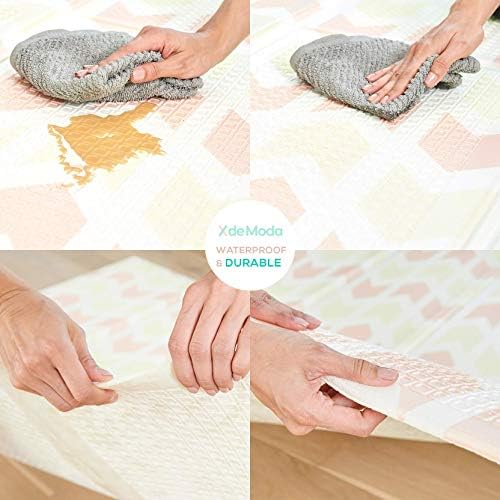 XdeModa Reversible Baby Play Mat & Exercise Mat - Fun & Stylish Foam Floor Playmat for Adults, Kids and Infants. Elegant Room Decor Transforms into Large Fun Activity Gym Mat for Yoga or Crawling - Image 4