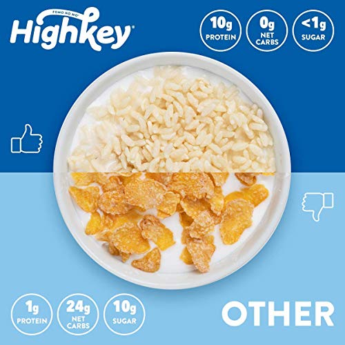 HighKey Keto Protein Breakfast Cereal - 0 Net Carb & Zero Sugar, Grain & Gluten Free Cereals Snack - Non GMO Food - Paleo, Diabetic, Ketogenic Diet Friendly Flakes - Healthy Grocery Foods - Frosted - Image 4