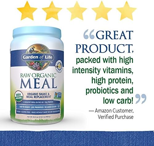 Garden of Life Raw Organic Meal Replacement Powder - Vanilla, 28 Servings, 20g Plant Based Protein Powder, Superfoods, Greens, Vitamins Minerals Probiotics & Enzymes All-in-One Meal Replacement Shake - Image 2