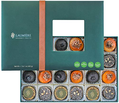 Laumière Gourmet Fruits - Superfood Parfait Collection - Healthy Gift Basket - Dried Fruit Gift Basket with Super Food - No Added Sugar – Gluten Free - Rectangle - Vegan Gift Basket- fathers day gift