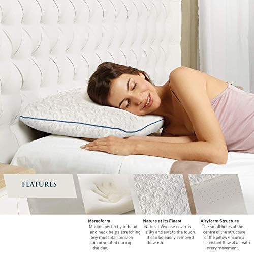 Magniflex Pillow - Abbraccio Wave - Sanitized and Clean Pillow - Contours for Additional Neck Support - Designed for Back and Side Sleeping Positions - 100% Made in Italy - Image 4