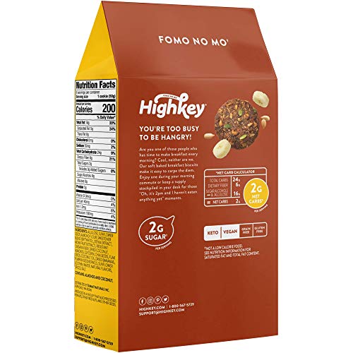 HighKey Keto Snacks Breakfast Bars Cookies - Low Carb Vegan Granola Energy Bar - Gluten Free Soft Baked Cookie - Healthy Snack Food - Ketogenic, Diabetic Paleo Friendly Individually Wrapped - Banana - Image 8