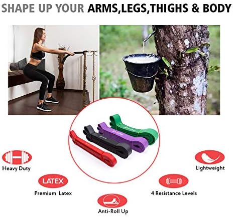 Hosetop Pull Up Resistance Bands Heavy Duty Resistance Bands Stretch Bands Set, Mobility Powerlifting Exercise Bands, Perfect for Body Stretching, Physical Therapy and Resistance Training, Set of 4 - Image 3