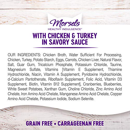 Wellness Healthy Indulgence Natural Grain Free Wet Cat Food, Morsels Chicken & Turkey, 3-Ounce Pouch (Pack of 24) - Image 4