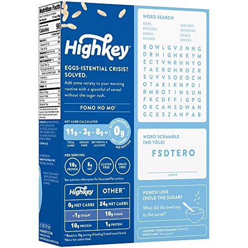 HighKey Keto Protein Breakfast Cereal - 0 Net Carb & Zero Sugar, Grain & Gluten Free Cereals Snack - Non GMO Food - Paleo, Diabetic, Ketogenic Diet Friendly Flakes - Healthy Grocery Foods - Frosted - Image 8