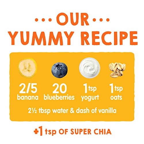 Happy Tot Organic Stage 4 Super Morning Organic Bananas Blueberries Yogurt & Oats + Super Chia, 4 Ounce Pouch (Pack of 8) (Packaging May Vary) - Image 3