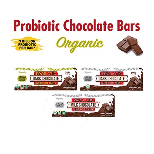 Probiotic Power Foods Healthy Dark Chocolate Bar - Pure Organic Dark Chocolate 70 % Cocoa with Probiotic - Vegan Chocolate Snacks, 1.5 ounce (5 Pack Bulk) - Image 7
