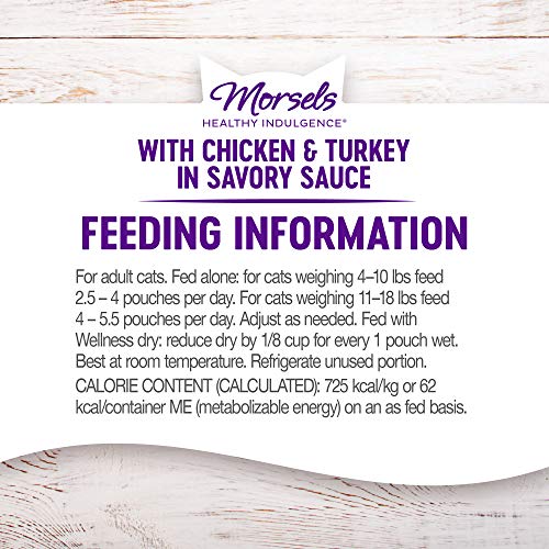 Wellness Healthy Indulgence Natural Grain Free Wet Cat Food, Morsels Chicken & Turkey, 3-Ounce Pouch (Pack of 24) - Image 6