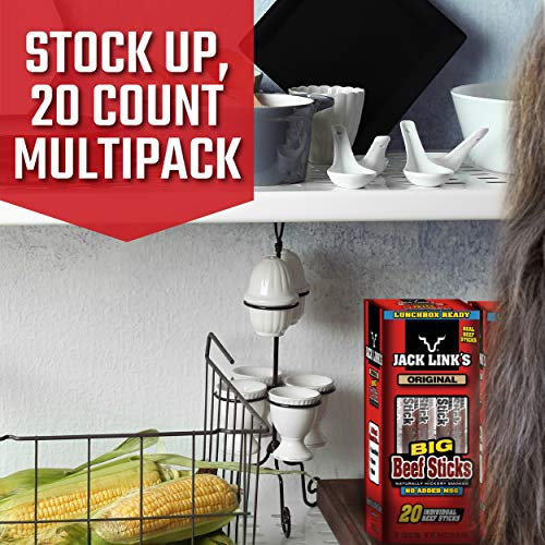 Jack Link's Beef Sticks, Original, 0.92 Ounce (20 Count) - Great Protein Snack, Meat Stick with 5g of Protein, Made with 100% Premium Beef, No Added MSG - Image 3