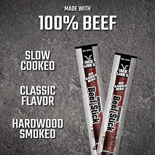 Jack Link's Beef Sticks, Original, 0.92 Ounce (20 Count) - Great Protein Snack, Meat Stick with 5g of Protein, Made with 100% Premium Beef, No Added MSG - Image 4